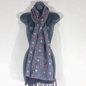 Salvatore Ferragamo Scarf Blue Print Cashmere